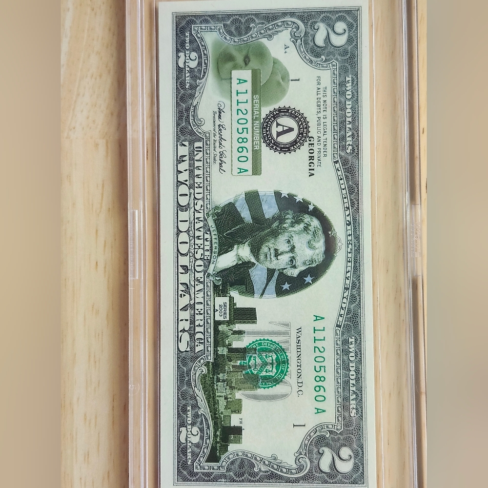 Two Dollar Bill OverPrint 50 State Bills. Georgia 2003